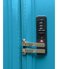 LESAC SLIDE Ensemble cabine + extensible moyen et grand, ultra-résistant bleu malachite - Valises Rigides - 7