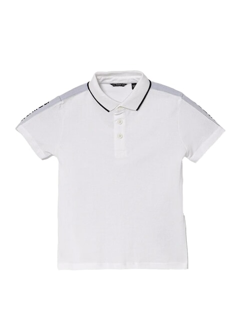 KIDS Polo &agrave; manches courtes &agrave; 3 boutons blanc pur - Tee-shirt enfant
