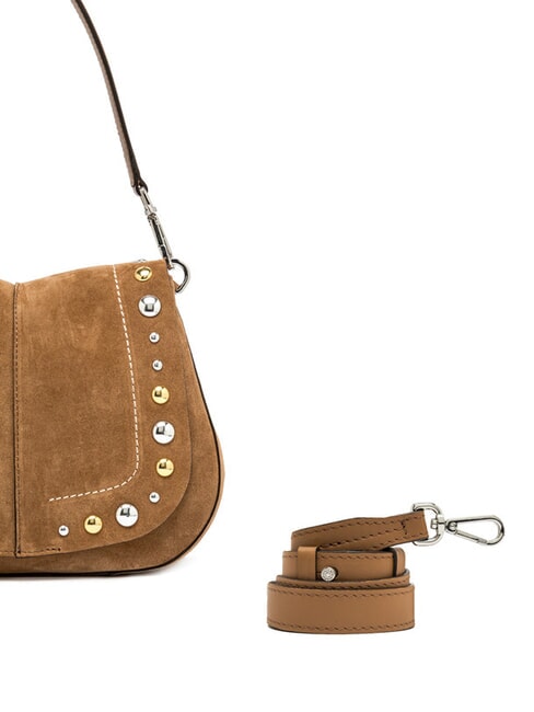 HELENA ROUND Sac en daim à double fonction caramel - Sacs pour Femme