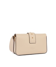 PINKO LOVE ONE SLOUCHY Mini sac à bandoulière en cuir beige-gris fumé-or antique - Sacs pour Femme - 2