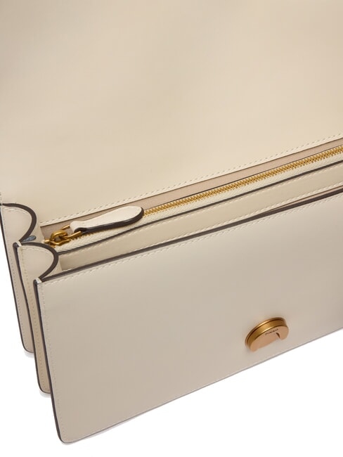 LOVE ONE CLASSIC Sac bandoulière en cuir avec rabat blanc de soie-or antique - Sacs pour Femme