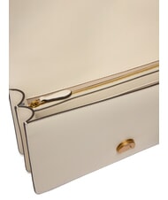 PINKO LOVE ONE CLASSIC Sac bandoulière en cuir avec rabat blanc de soie-or antique - Sacs pour Femme - 4