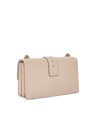 PINKO LOVE ONE CLASSIC Sac bandoulière en cuir avec rabat beige-gris fumé-or antique - Sacs pour Femme - 2