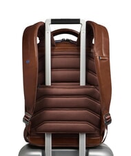 PIQUADRO BLUE SQUARE Sac à dos en cuir, support ordinateur 14" MARRON - Sacs à dos pour ordinateur portable - 3