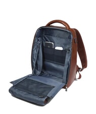 PIQUADRO BLUE SQUARE Sac à dos en cuir, support ordinateur 14" MARRON - Sacs à dos pour ordinateur portable - 6