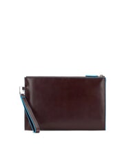 PIQUADRO BLUE SQUARE Pochette plate en cuir ACAJOU - Sacs pour Femme - 3