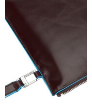 PIQUADRO BLUE SQUARE Pochette plate en cuir ACAJOU - Sacs pour Femme - 4