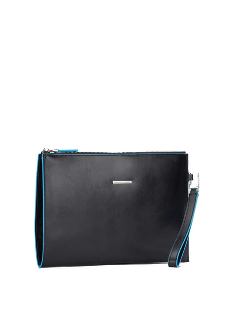 BLUE SQUARE Pochette plate en cuir Noir - Sacs pour Femme
