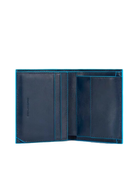 BLUE SQUARE Portefeuille vertical en cuir bleu - Portefeuilles Homme