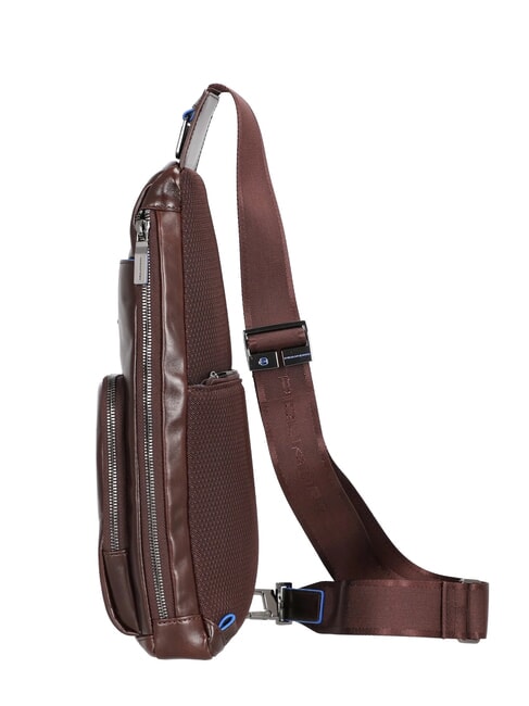 BLUE SQUARE Sac à dos bandoulière en cuir avec porte-mini tablette ACAJOU - Sacs en Bandoulières pour Homme