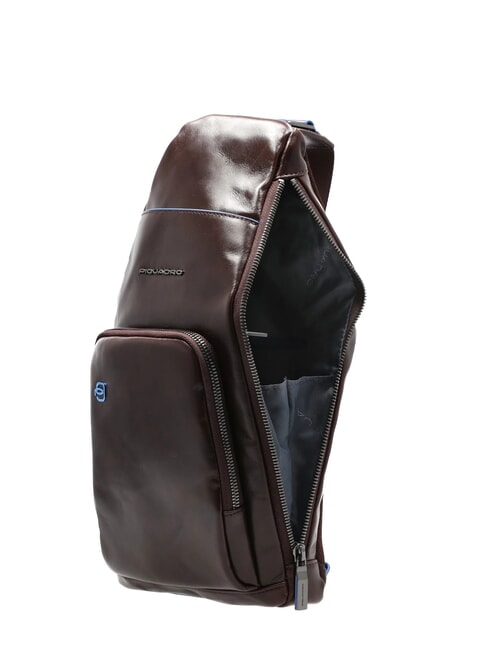 BLUE SQUARE Sac à dos bandoulière en cuir avec porte-mini tablette ACAJOU - Sacs en Bandoulières pour Homme