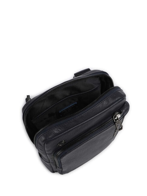 CRONUS Sac en cuir, support pour tablette bleu - Sacs en Bandoulières pour Homme