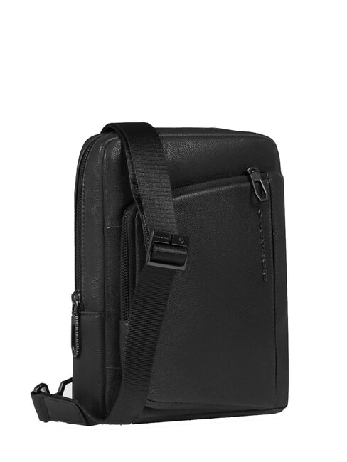 CRONUS Sac en cuir, support pour tablette Noir - Sacs en Bandoulières pour Homme