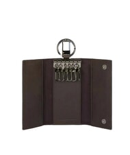 PIQUADRO BLACK SQUARE Étui à clés en cuir avec 6 crochets - Porte-clés