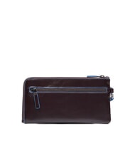 PIQUADRO BLUE SQUARE Pochette porte-cartes en cuir pour homme ACAJOU - Portefeuilles Homme - 3