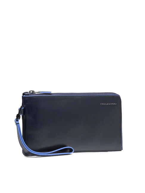 BLUE SQUARE Pochette porte-cartes en cuir pour homme bleu - Portefeuilles Homme