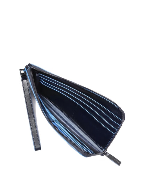 BLUE SQUARE Pochette porte-cartes en cuir pour homme bleu - Portefeuilles Homme