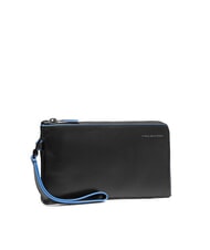 PIQUADRO BLUE SQUARE Pochette porte-cartes en cuir pour homme Noir - Portefeuilles Homme - 2