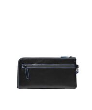 PIQUADRO BLUE SQUARE Pochette porte-cartes en cuir pour homme Noir - Portefeuilles Homme - 3