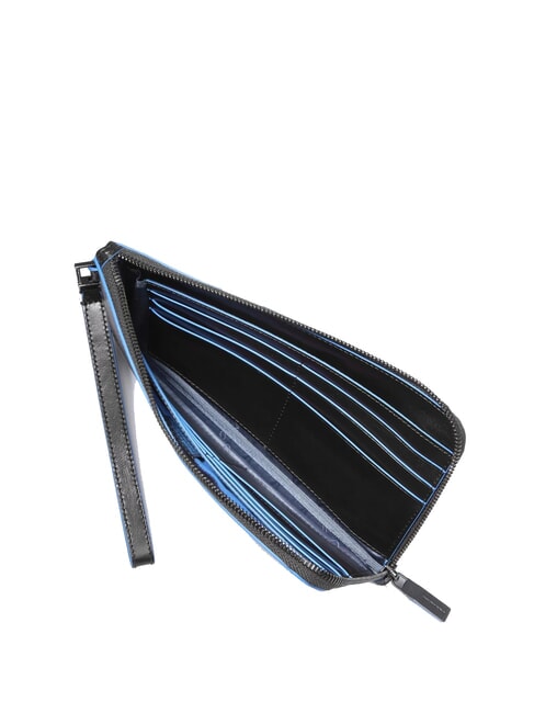 BLUE SQUARE Pochette porte-cartes en cuir pour homme Noir - Portefeuilles Homme