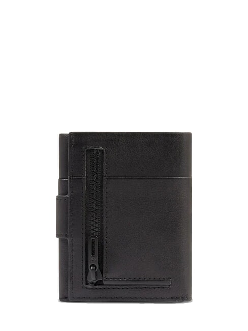 HARPER Portefeuille compact en cuir Noir - Portefeuilles Homme