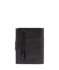 PIQUADRO HARPER Portefeuille compact en cuir Noir - Portefeuilles Homme - 3