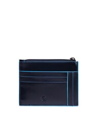 PIQUADRO BLUE SQUARE Porte-cartes/porte-monnaie en cuir bleu - Portefeuilles Homme - 2