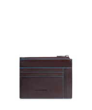 PIQUADRO BLUE SQUARE Porte-cartes/porte-monnaie en cuir ACAJOU - Portefeuilles Homme - 2