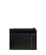 PIQUADRO BLUE SQUARE Porte-cartes/porte-monnaie en cuir Noir - Portefeuilles Homme - 2