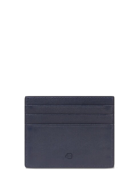 HARPER porte-cartes en cuir plat bleu/marron fonc&eacute; - Portefeuilles Homme