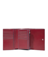 PIQUADRO BLUE SQUARE portefeuille en cuir ROUGE - Portefeuilles Femme - 5