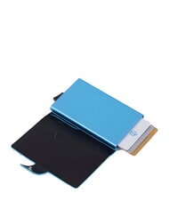 PIQUADRO BLUE SQUARE Portefeuille porte-cartes en cuir Noir - Portefeuilles Homme - 3