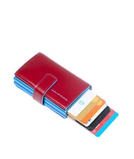 PIQUADRO BLUE SQUARE Portefeuille porte-cartes en cuir ROUGE - Portefeuilles Homme - 3
