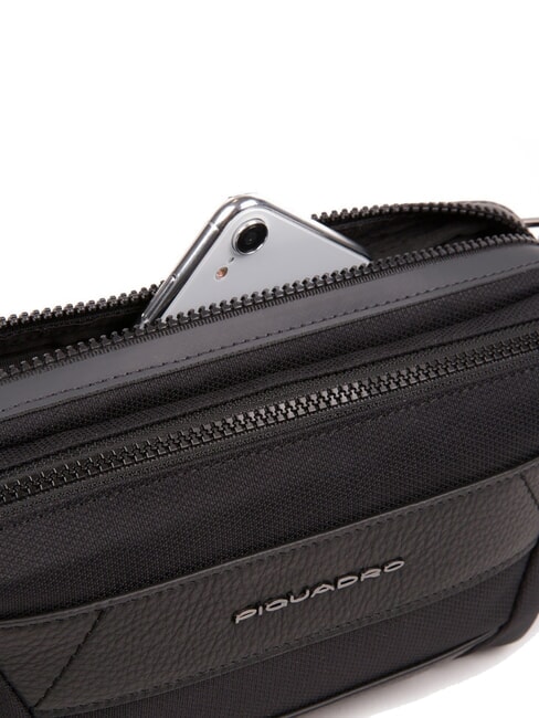 TRAKAI Sac ceinture en cuir et tissu Noir - Sacs banane