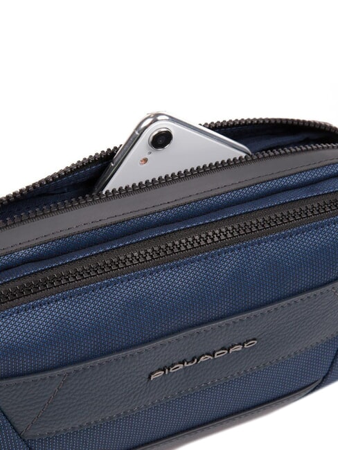 TRAKAI Sac ceinture en cuir et tissu bleu - Sacs banane