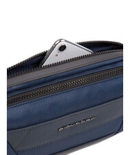 PIQUADRO TRAKAI Sac ceinture en cuir et tissu bleu - Sacs banane - 2