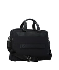 PIQUADRO TRAKAI Mallette en cuir et tissu pour ordinateur portable 14" Noir - Porte Documents Travail - 4