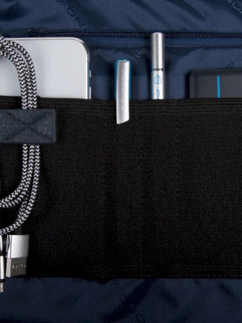 TRAKAI Mallette en cuir et tissu pour ordinateur portable 14" bleu - Porte Documents Travail