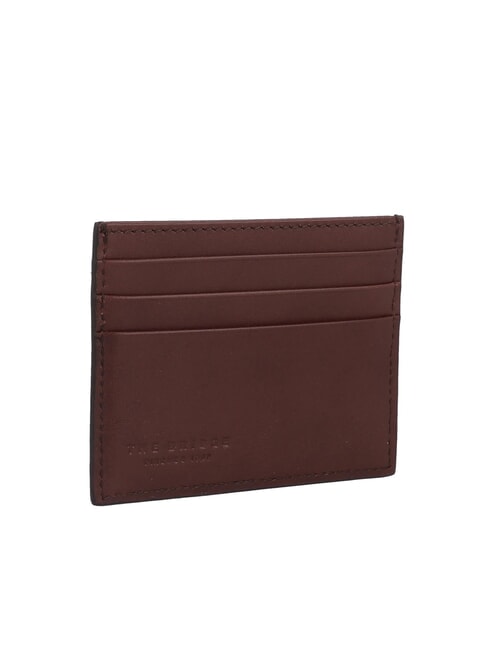 ALBERTO porte-cartes en cuir plat Marron / Palladium - Portefeuilles Homme