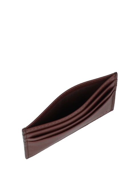 ALBERTO porte-cartes en cuir plat Marron / Palladium - Portefeuilles Homme