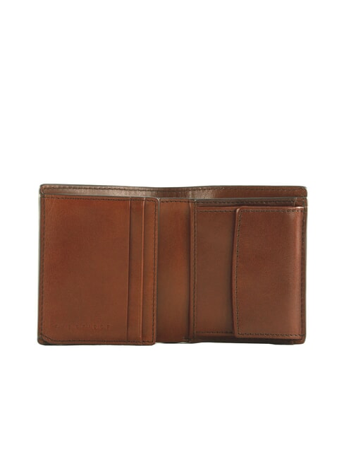 GIACOMO Portefeuille en cuir avec porte-monnaie Marron / Ruth&eacute;nium - Portefeuilles Homme