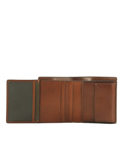 GIACOMO Portefeuille en cuir avec porte-monnaie Marron / Ruth&eacute;nium - Portefeuilles Homme