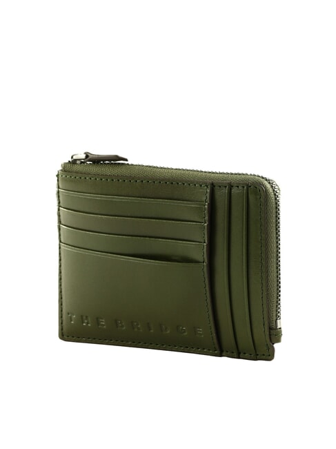 GIACOMO Porte-cartes en cuir avec porte-monnaie thym/ruth&eacute;nium fonc&eacute; - Portefeuilles Homme