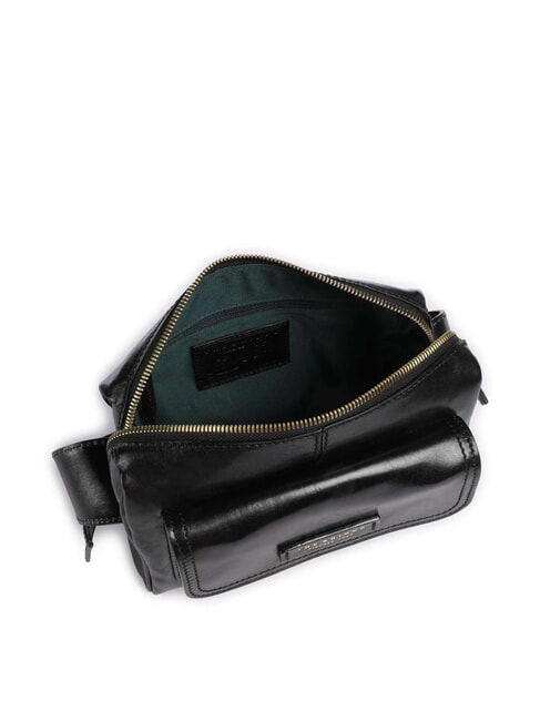 FLORA Sac &agrave; bandouli&egrave;re en cuir avec poche black Gold - Sacs pour Femme