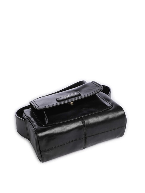 FLORA Sac &agrave; bandouli&egrave;re en cuir avec poche black Gold - Sacs pour Femme