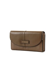 THE BRIDGE ELISABETTA Grand portefeuille en cuir &agrave; rabat hu&icirc;tre ab. or - Portefeuilles Femme - 3