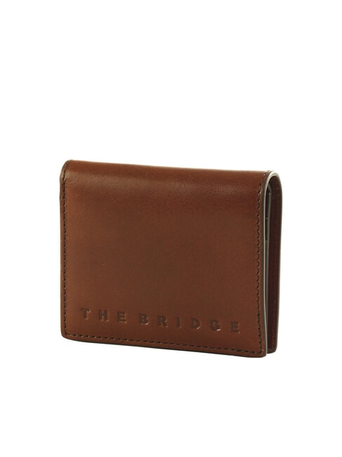 GIACOMO Porte-cartes en cuir avec rabat Marron / Ruth&eacute;nium - Portefeuilles Homme