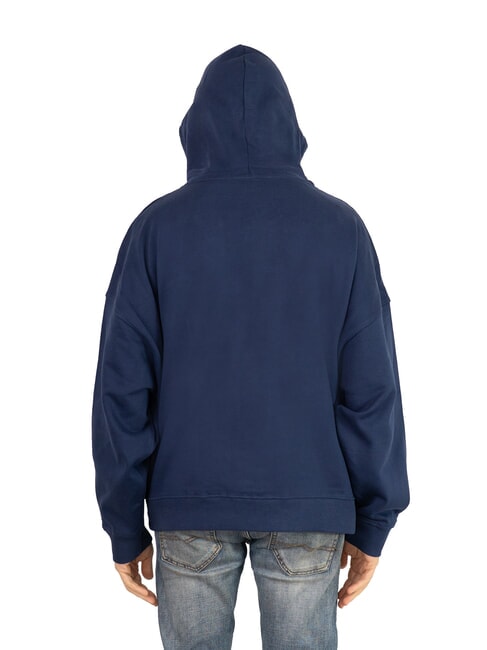 KAHIN Sweat &agrave; capuche coupe d&eacute;contract&eacute;e bleu m&eacute;di&eacute;val - Pulls molletonn&eacute;s