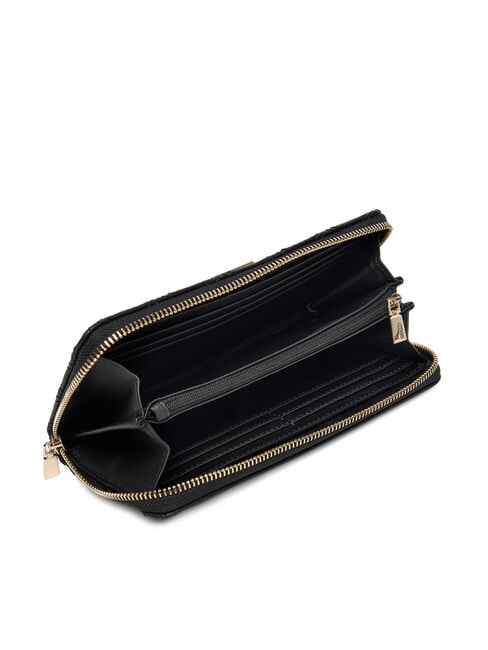 GIULLY 2 Grand portefeuille matelass&eacute; &agrave; fermeture &eacute;clair NOIR - Portefeuilles Femme