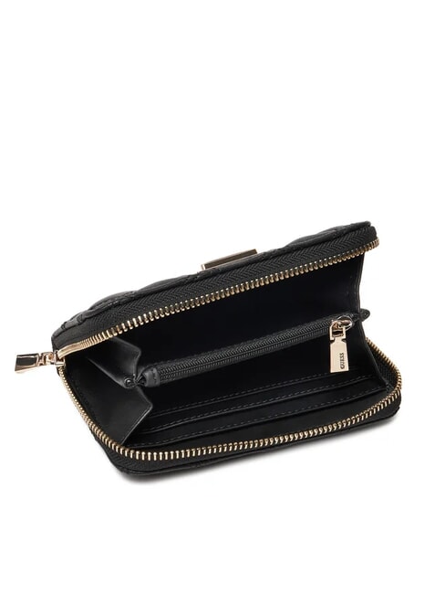 GIULLY 2 portefeuille matelass&eacute; moyen &agrave; fermeture &eacute;clair NOIR - Portefeuilles Femme